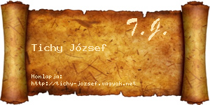 Tichy József névjegykártya